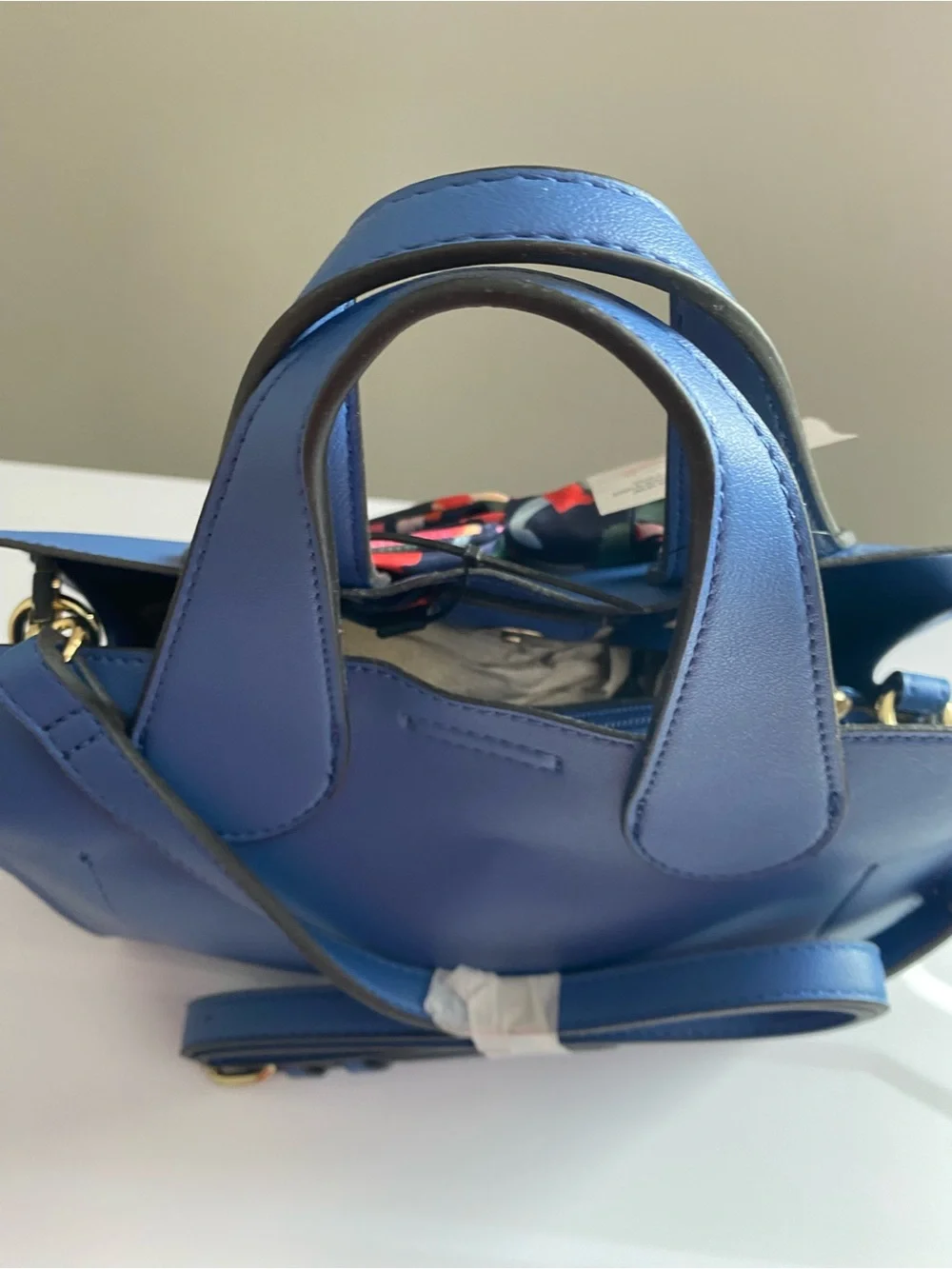 Nanette Lepore Navy Blue Tote with Floral Scarf